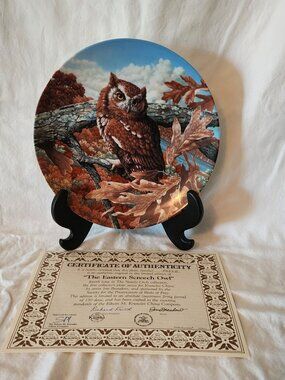 Edwin M. Knowles "The Eastern Screech Owl" Collector's Plate Bradford Exchange
